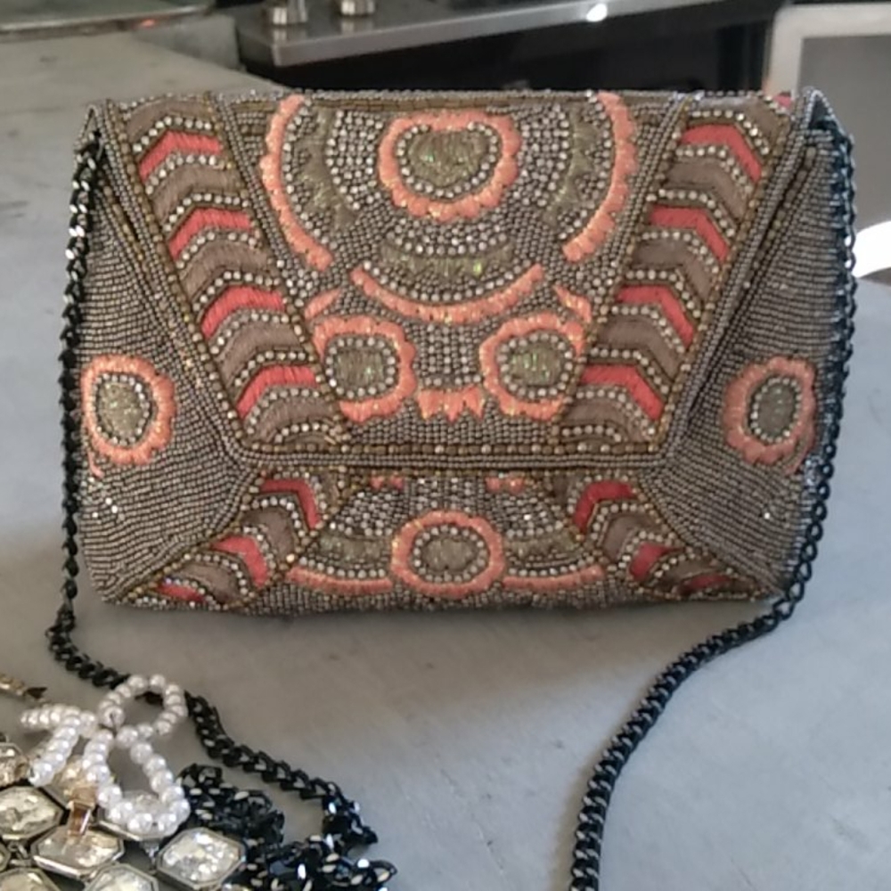 SOLD-NWOT Mary Francis beaded clutch NWOT